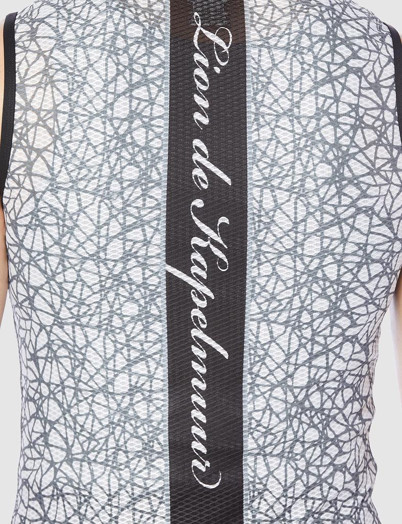 Lion De Capelmuur Sleeveless Indoor Cycling Stretch Size L Jersey, Moisture-Wicking, Quick-Drying, Italian-Made 2-Way Fabric, Black,