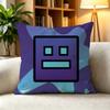 GGeometry Dash Lite Rhythm Game  Square DoubleSided Printed Pillow Case Bedroom Bedside Pillow Sofa Cushion Cover