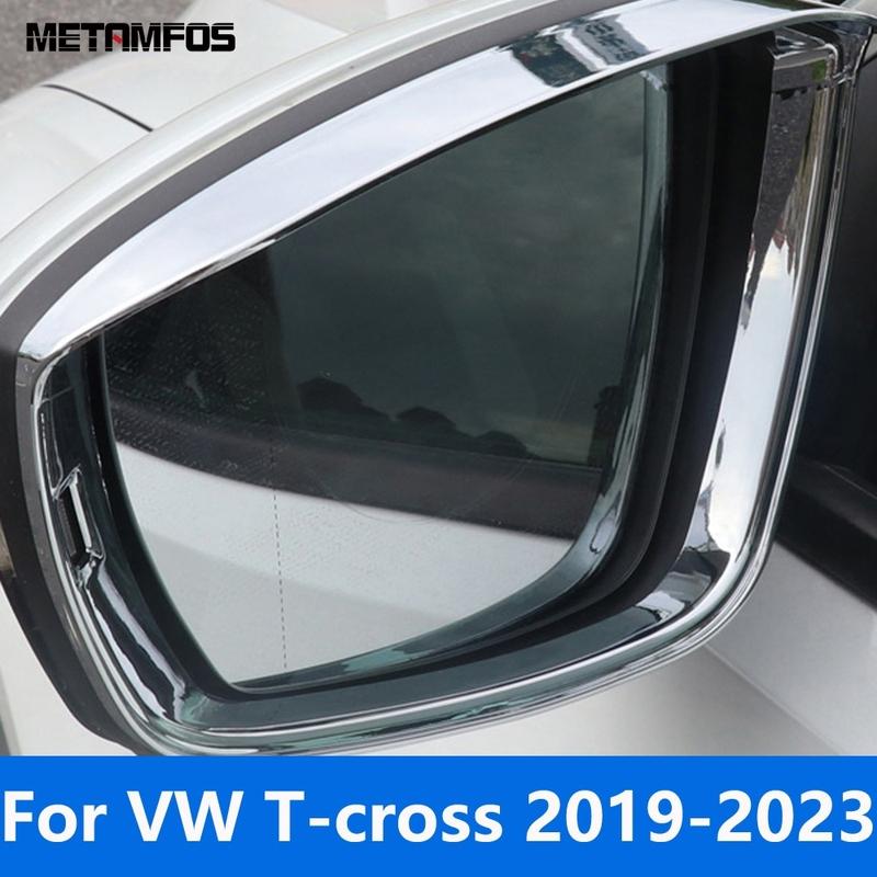 Accessories For Volkswagen VW T-cross Tcross Chrome Rearview Mirror Visor Sun Shade Rain Guard Shield