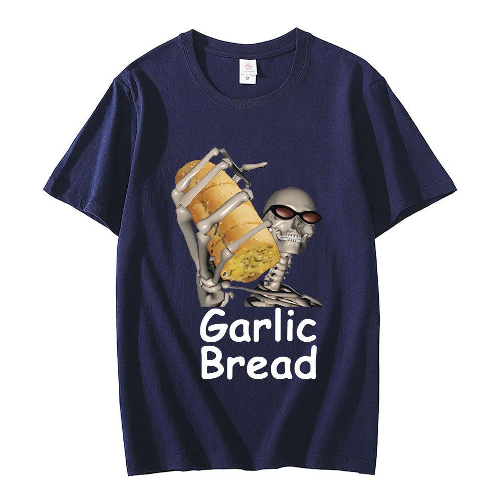 

Мужская футболка с принтом «Чесночный хлеб», винтажная хлопковая футболка с коротким рукавом для мужчин и женщин XXXL темно-синий