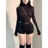 Spring Women's High-Waisted Denim Shorts – Wide-Hipped, Slimming, Hip-Hugging Style