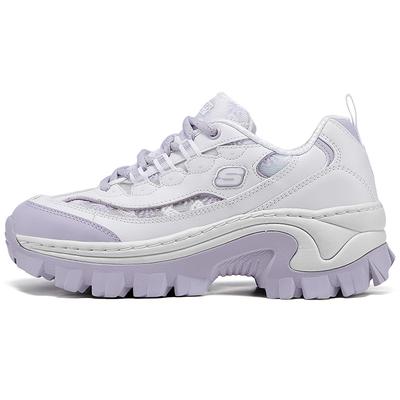 Hi-Ryze Koronkowe Buty Ciastkowe Tkanina Skóra Syntetyczna Wygodne Niskie Buty Taty Damska Sneakers Biały Fioletowy 177229-WLV