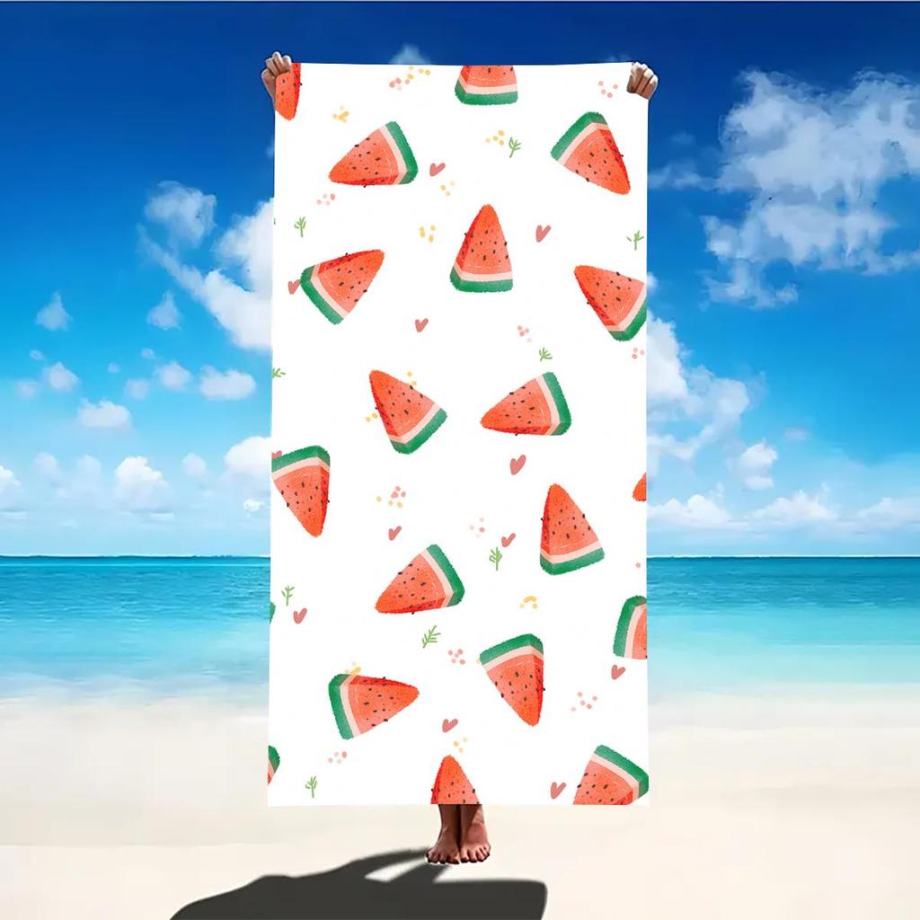 Serviette de Plage Design Fruits d'Été Séchage Rapide Légère Extérieur Voyage Camping Absorbante Serviette de Bain Super Douce Serviette de Natation