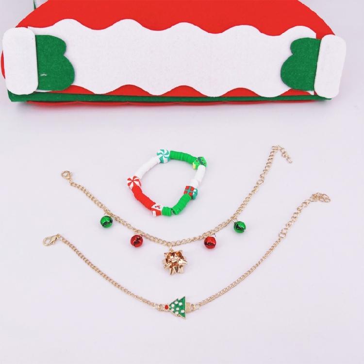 Christmas Wrist Chain Couples Children's Versatile Woven Bracelet Fashionable Handmade Bangle Trendy Wrist Jewelry Gift