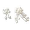 2Pcs Pearls Embellished Shoe Buckles Clips Easy Installation Footwear Decorations Accessories For Women Sneakers Sandals