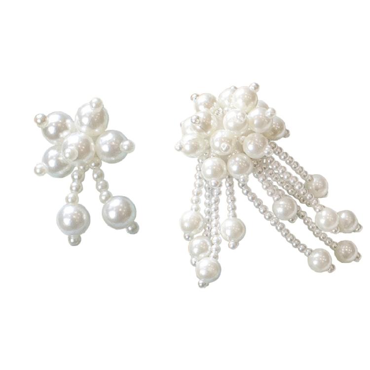 2Pcs Pearls Embellished Shoe Buckles Clips Easy Installation Footwear Decorations Accessories For Women Sneakers Sandals