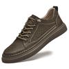 Men's Cowhide Retro Lace-up Summer Board Shoes - Breathable, Trendy, Casual