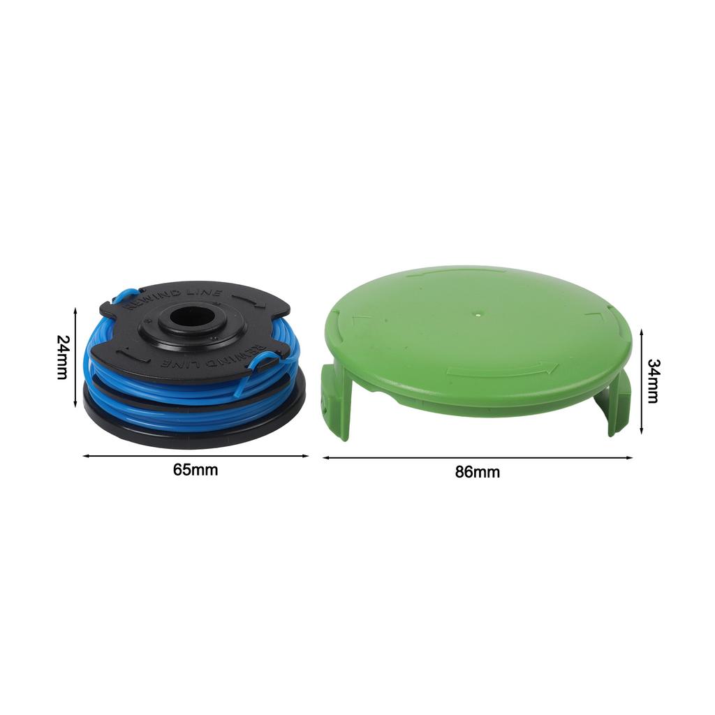 Replacement Spool Set with 6pcs of 2924229082 and 1pcs of 3410468 Cap for Greenworks Trimmers and User Friendly