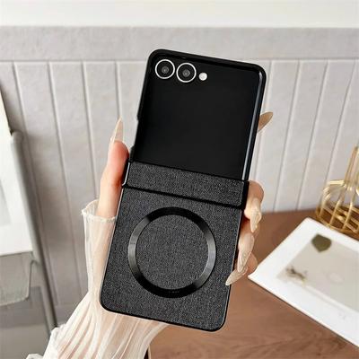 Luxus PU-Stoff Magnetische Kabellose Ladefunktion Schutzhülle für Samsung Galaxy Z Flip 7 Flip6 5 4 3 Handyhülle