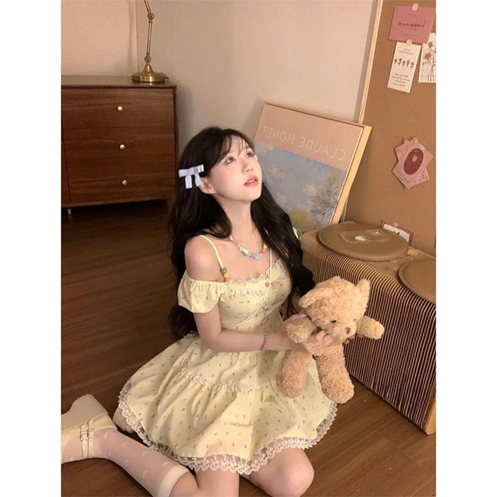 French Sweet Spice Girl Small Design Sense Short Sleeve Dress Women's Summer New Niche Suspender Short Dress