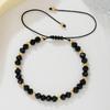 Fashion Boho Adjustable Jewelry Braiding Strap Bracelet Black Crystal Stone Beaded Bracelet For Women Accessory Jewelry