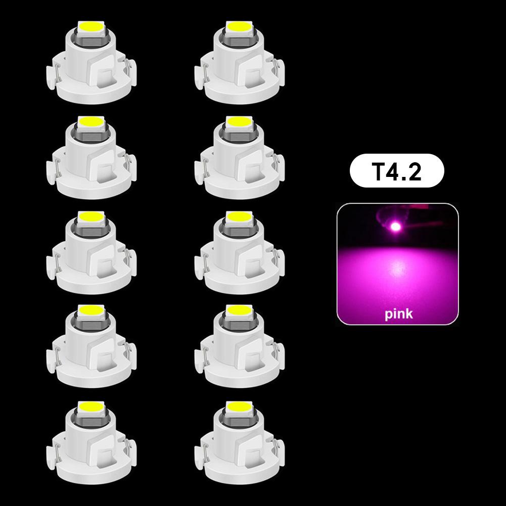 10Pcs Car Interior Indicator Lights Wedge Dashboard Warming Instrument Light T3 LED T4.2 T4.7 Led Bulb Canbus 3030SMD 12V Auto Lamp