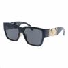 Temple Logo Acetate Cat Eye Sunglasses Women's Black 19068732 VE4483D GB1/87 57 16-Black 57