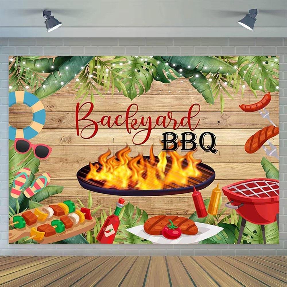 BBQ Backdrop Backyard BBQ Summer Barbecue Picnic Outdoor Birthday Party Decoration Banner Photography Background Photo Booth