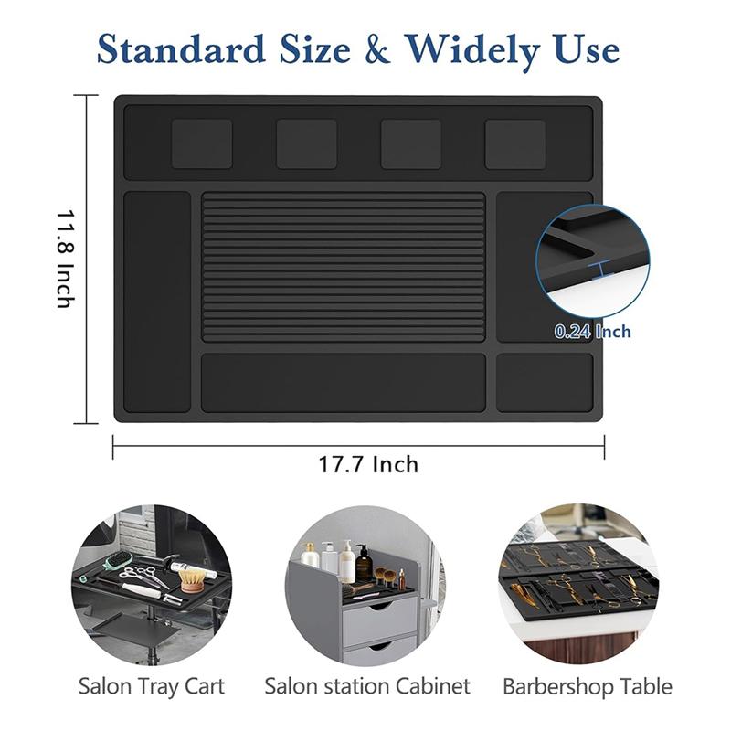 M-Modern-For Salon For Station Barber Tool Organizer Mat Magnetic For Clippers, Shop Beauty Tool With 4 Slots