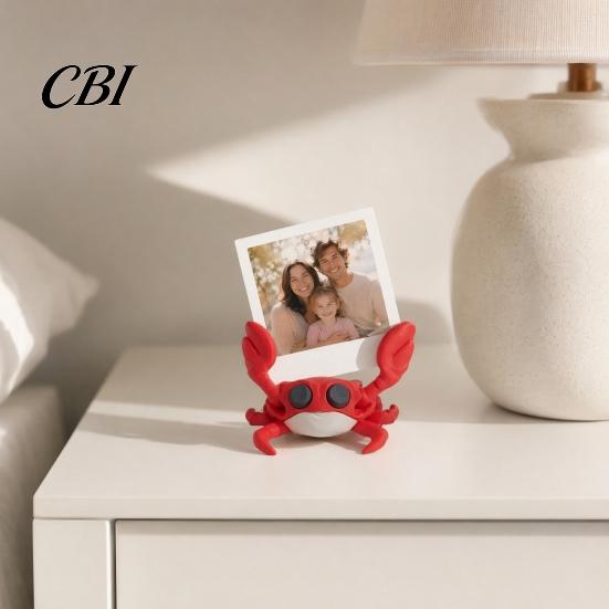 Photo Display Stand 3D Printing Business Card Holder, Cute Crab Shape, Stable Non-slip Holder Non-Tip Desk Organizer, for Office Home Desktop Storage