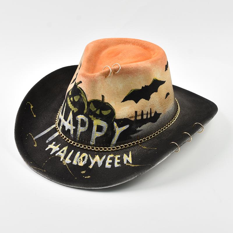 Halloween Skull Print Jazz hat Halloween Party Props Dress Up Hat Men Cosplay Costume Accessories