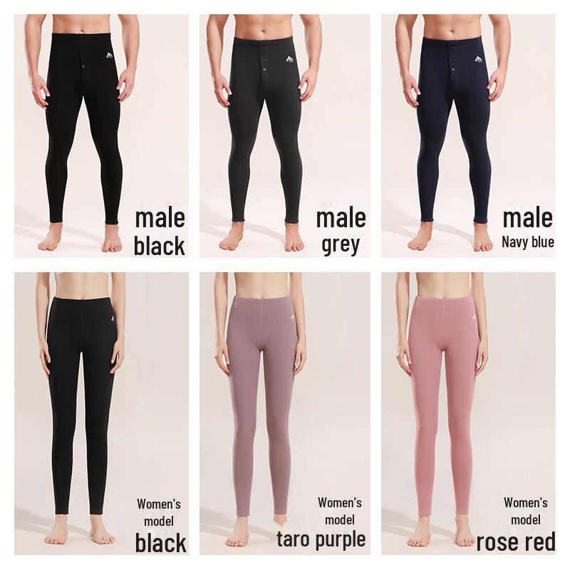 Pantalones cálidos de terciopelo de lana y seda de cintura alta para hombre con ácido hialurónico, leggings hidratantes ajustados para mujer.