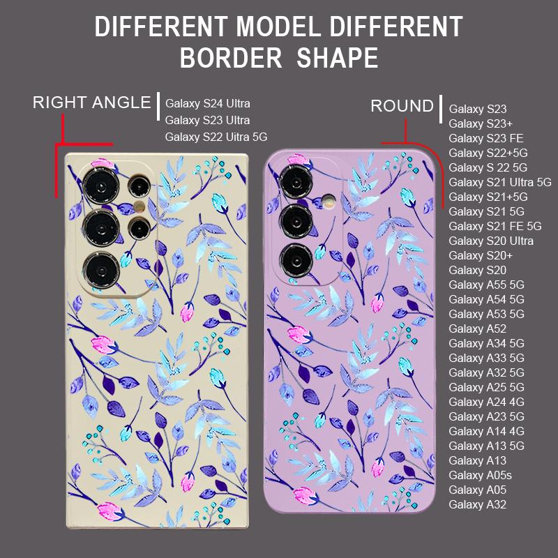 Custodia Laccetto con Stampa Foglie Colorate Per Samsung Galaxy S25 Ultra S24 S23 S22 Plus S21 FE A15 A16 A35 A36 A54 A55 A56 5G Custodia in TPU Silicone Antiurto