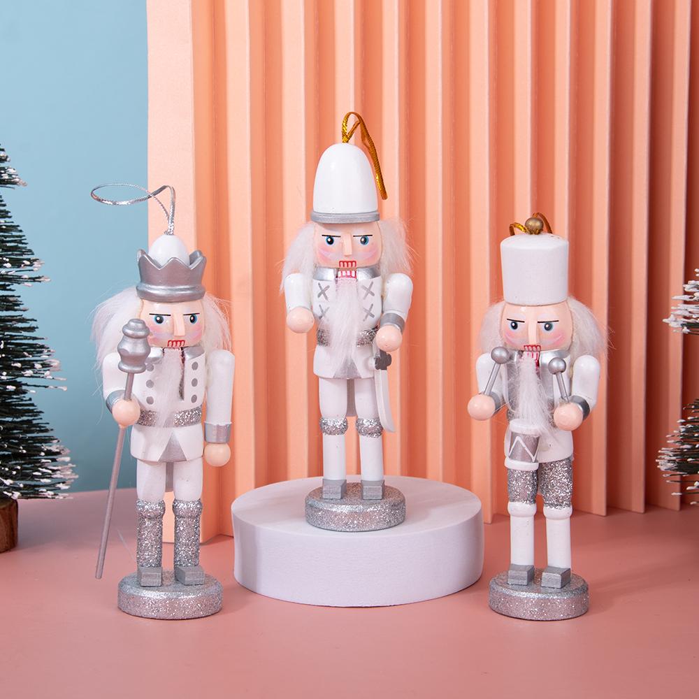 White & Silver Nutcracker Ornament Set