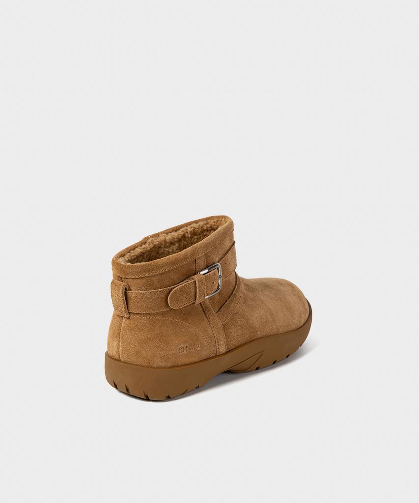 Khiho Boucle Buckle Shorts Winter Boots Beige
