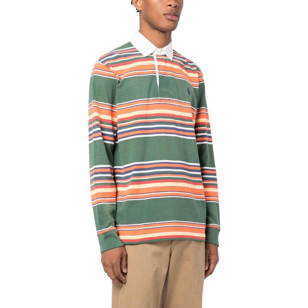 Polo Ralph Lauren SS23 Color Block Striped Printed Long Sleeve Polo Shirt Men tops Multicolor 710909684-001