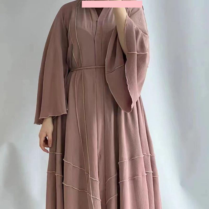 New New Arrival Ethnic Style Women's Clothing Pure Color Long Cardigan Shoelace Dress Summer Ethnic Dress