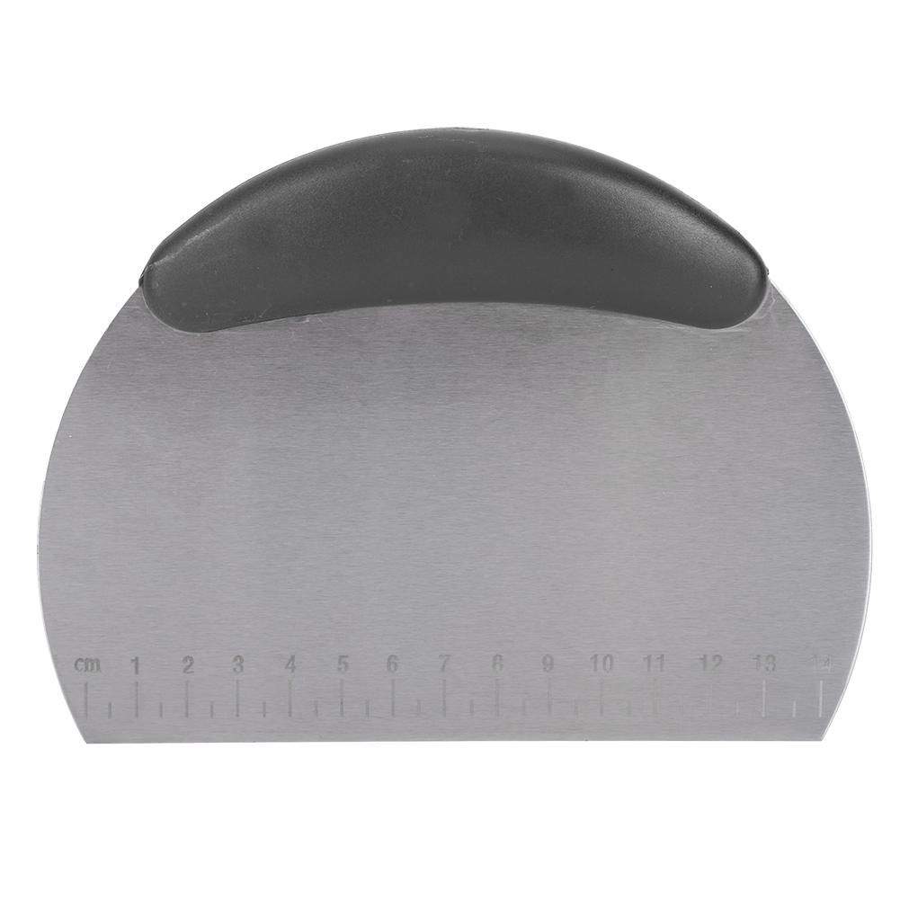 Cuțit de tăiere din oțel inoxidabil pentru aluat, tort, unt, răzuitor, tăietor de pizza, cu instrument de copt la cântar, negru