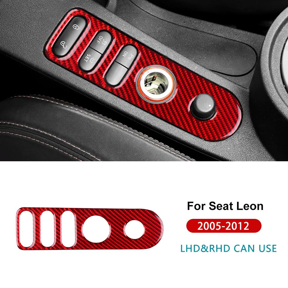 For Seat Leon MK2 1P 2005 2006 2007 2008 2009 2010 2011 2012 Car Gear Shift Panel Real Soft Carbon Fiber Sticker Accessories