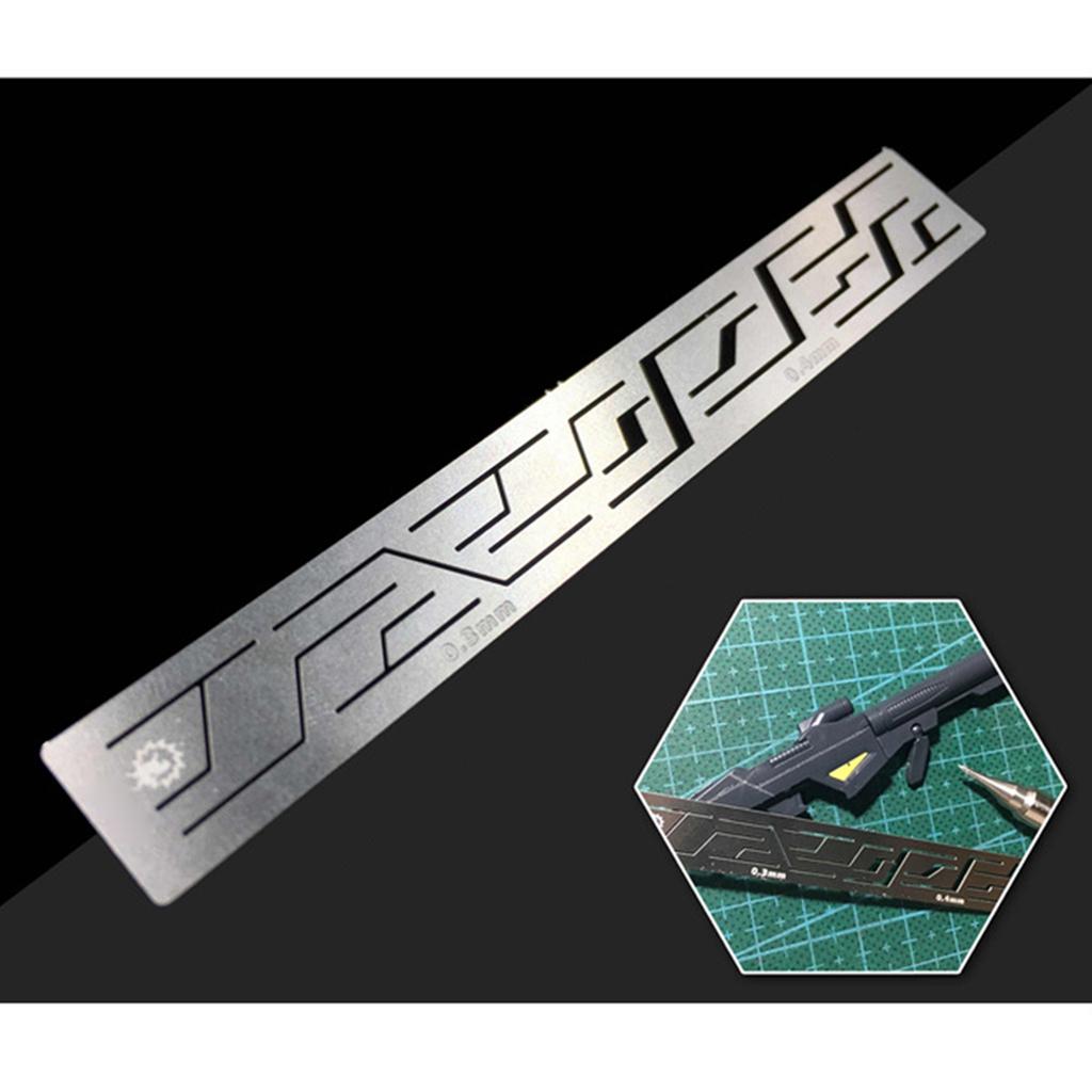 12 In 1 Carving Auxiliary Ruler Carving Ruler Drill Hole Detailer Scribe Line Stencil For DIY Model Crafting Tool