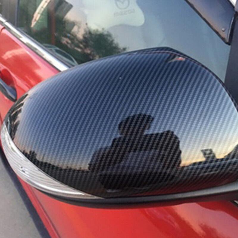 1 Paar Seitenrückspiegelkappe Passend für Mazda 3 6 2 Demio DE 2008 2009 2010 2011 2012 Schwarzer Karbonfaser-Stil ABS