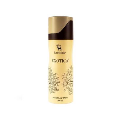 Ramsons - EXOTICA Dezodorant w sprayu | 200 ML | TN - Śliwka, Brzoskwinia, Kwiat pomarańczy, Zielone liście | MN - Miód, Jaśmin, Róża, Konwalia