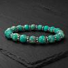8mm Round Light Green Copper Turquoise Gemstone Beads  Bracelet 7.5" Designer Beads Bracelet For Women CSB-5