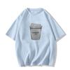Women's Black Retro Oversized Cotton T-Shirt - Short Sleeve, Straight Shoulder, Summer Trend