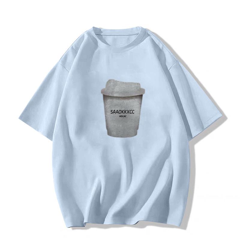 Women's Black Retro Oversized Cotton T-Shirt - Short Sleeve, Straight Shoulder, Summer Trend