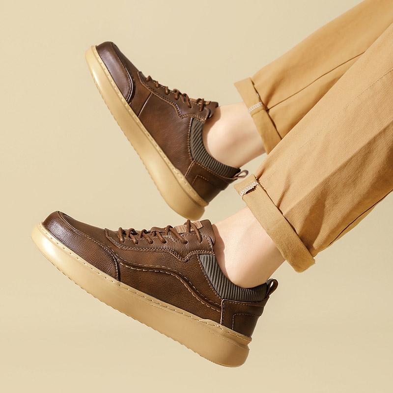 Men Leather Shoes Men Slip On Business Casual Leather Shoes Comfortable Fashion Casual Male Shoes