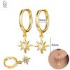925 Silver Needle Vintage Gold Earrings Luxury Long Chain Tassel Crystal Hoop Earrings for Women Party Trend Jewelry