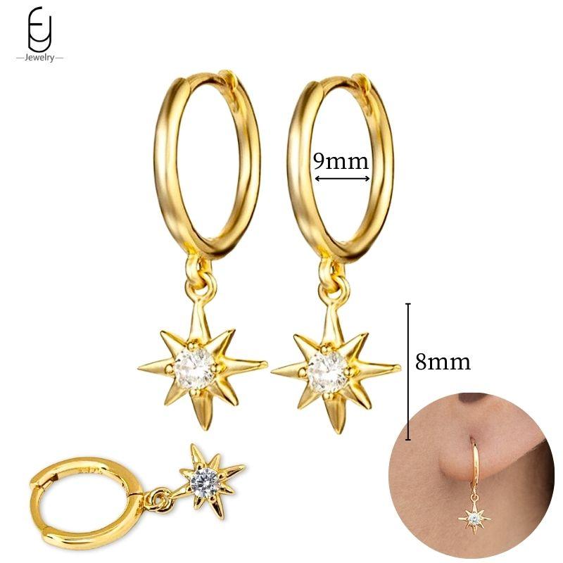 925 Silver Needle Vintage Gold Earrings Luxury Long Chain Tassel Crystal Hoop Earrings for Women Party Trend Jewelry