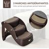 Dog Stairs, Folding, 3 Non-Slip Steps, 49 x 38 x 38 cm, Brown