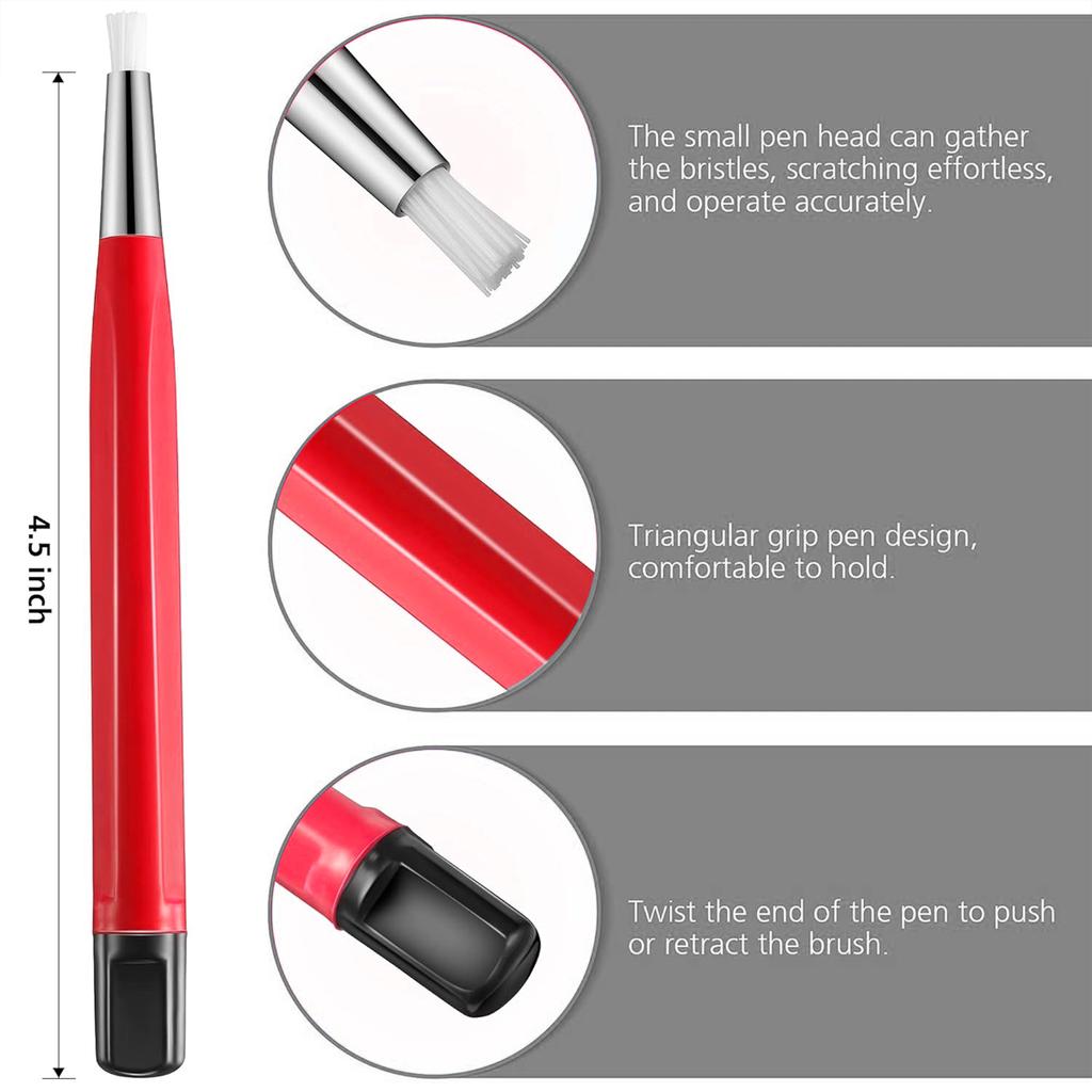 3Pcs/Set Scratch Brush Pen Set Brass Steel Fiberglass Tip Rust Removal Cleaning Pen Watch Electronic Cleaning Tool Watchmakers