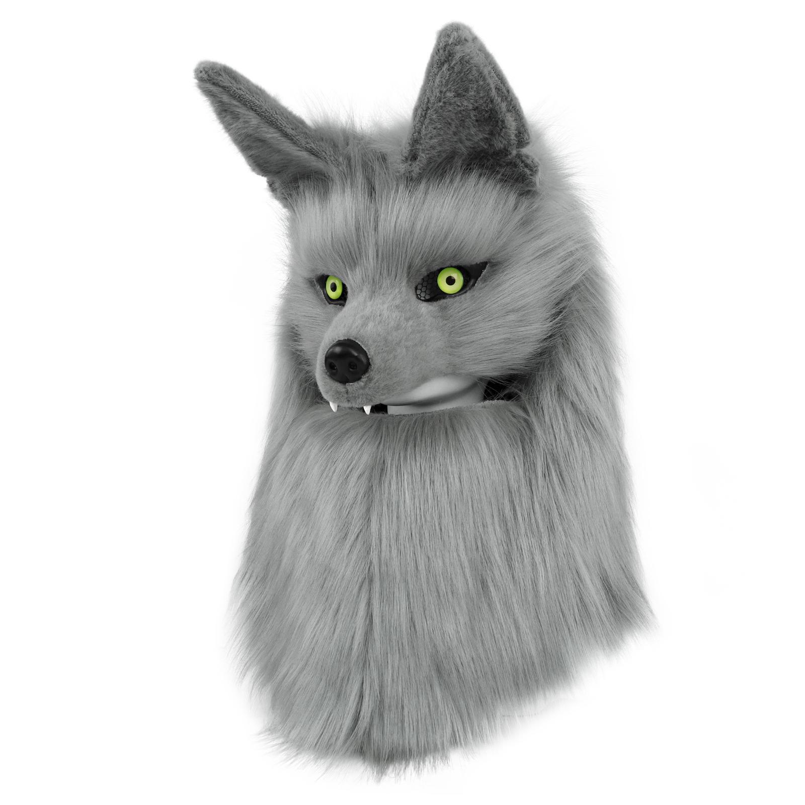 

Furry Head Mask Animal Wolf Dog Plush Faux Fur Masks For Halloween Masquerade Cosplay Costume Props