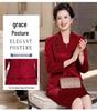 2025 Autumn Collection Wine Red Qipao Dress - Elegant Two-Piece Wedding Banquet Outfit