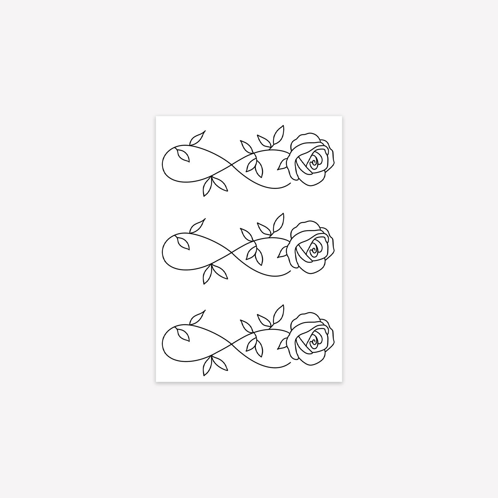 Rose Mobius Ring Tattoo Sticker Advanced Sense Niche Simple Personality Tattoo Sticker 7*10