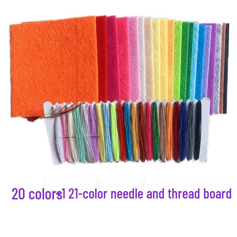 20-Color Non-Woven Felt Fabric for DIY Crafts, Handmade Kindergarten Projects, & Paper Cutting - 1mm Thickness