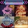 Creative Coffee Neon LED Lamp - Luminous Teacup Sign for Bar and Cafe Decor