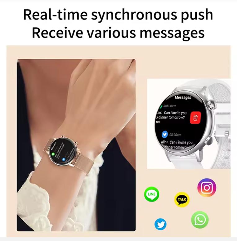 Smartwatch Women NFC Heart Rate Monitorng Bluetooth Call Watch Voice Assistant Sport Fitness Waterproof Smart Watch