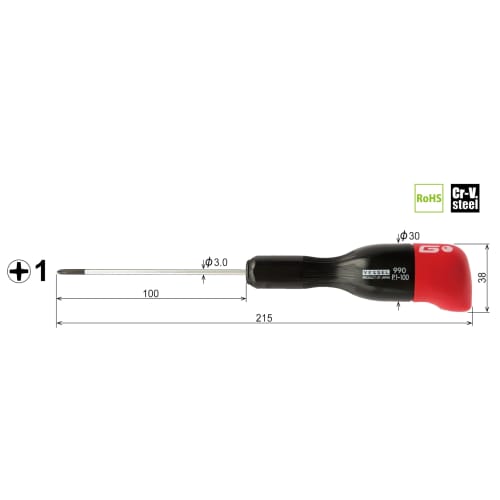 VESSEL Precision Driver G Grip +1 X 100 990
