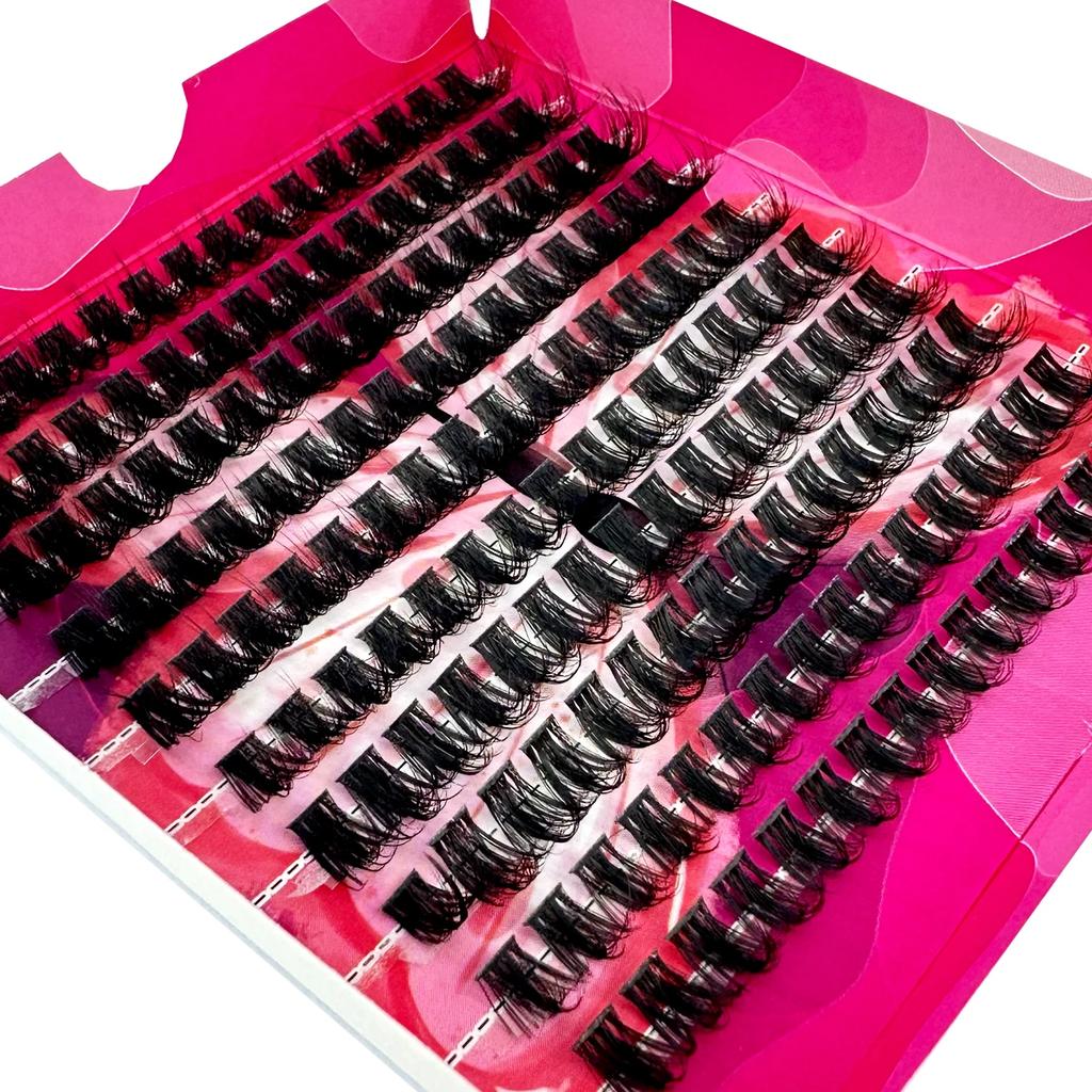 AMSN Fluffy Thick Lash Clusters DIY Eyelash Extension MIX D Curl Lash Clusters Wispy Individual Eyelash Extensions Clusters