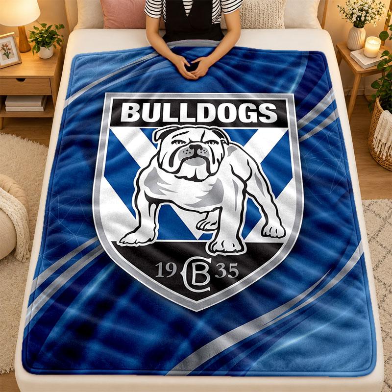 Flannel BlanketCanterbury-Bankstown Bulldogs Warm Soft Throw Blanket for Indoor Sofa Bed Living Room Use