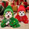 2025 Cute Christmas Pet Cape Hooded Jacket Happy Festival Puppy Cosplay Costumes for Holiday Photos Party Chihuahua Accessories